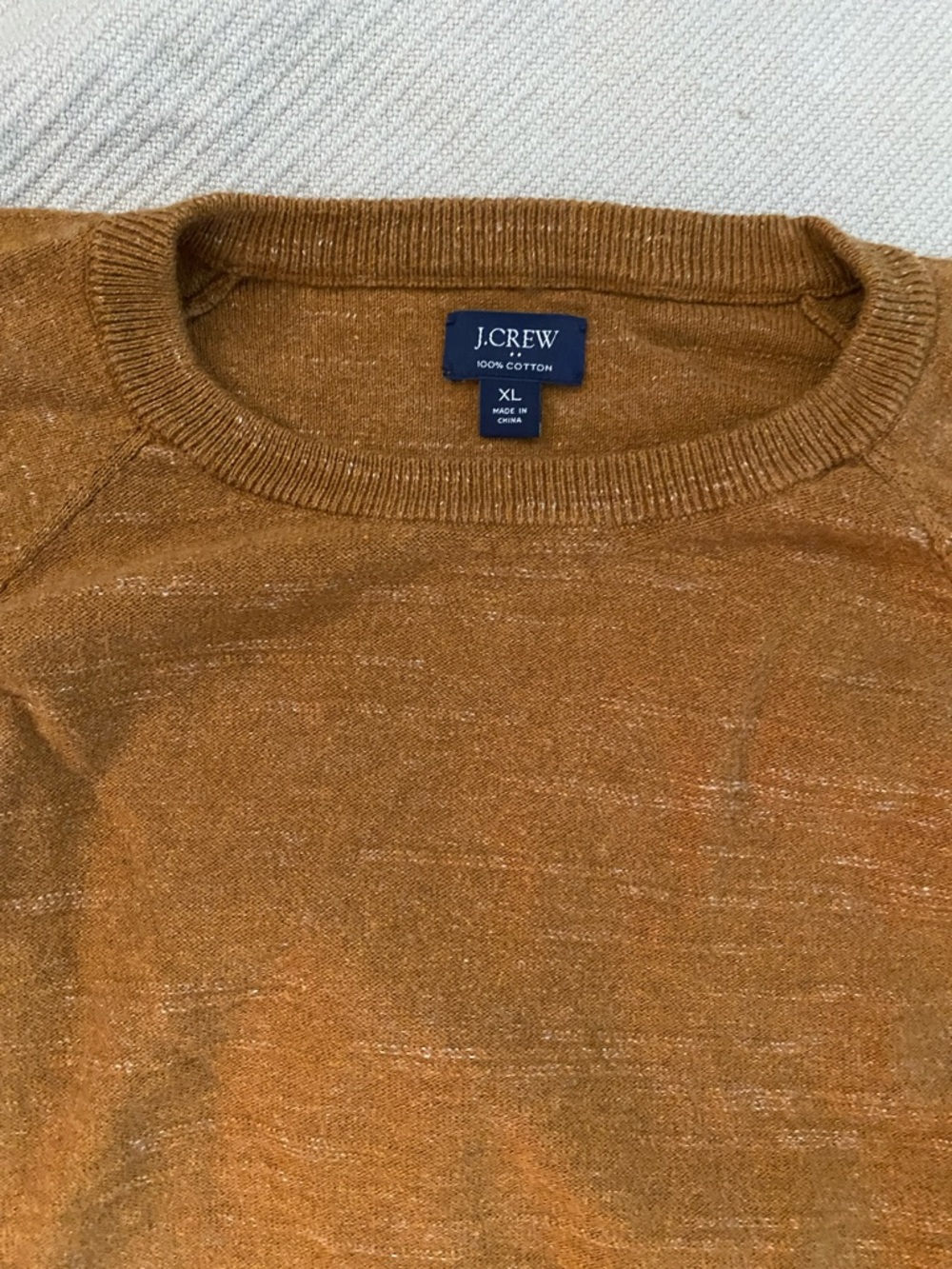 J. Crew Men’s Cotton Crewneck Sweater in Rust